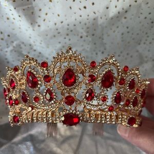 Ruby and diamond look rhinestone princess tiara/crown.